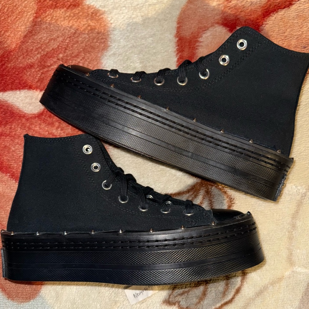 Converse Chuck Taylor All Star Modern Lift Platform Studded Black size 8.5 NEW - Picture 12 of 12